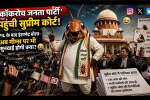 कॉकरोच जनता पार्टी विवाद को लेकर सुप्रीम कोर्ट और सोशल मीडिया मीम्स का प्रतीकात्मक दृश्य