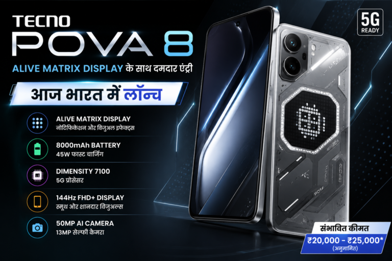Tecno Pova 8 India Launch with Alive Matrix Display and 8000mAh Battery