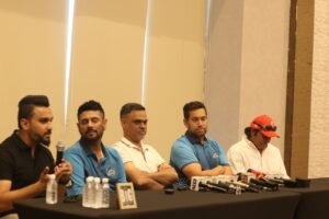 Big Cricket League Season 2 launch event in Greater Noida with former international cricketers and officials.